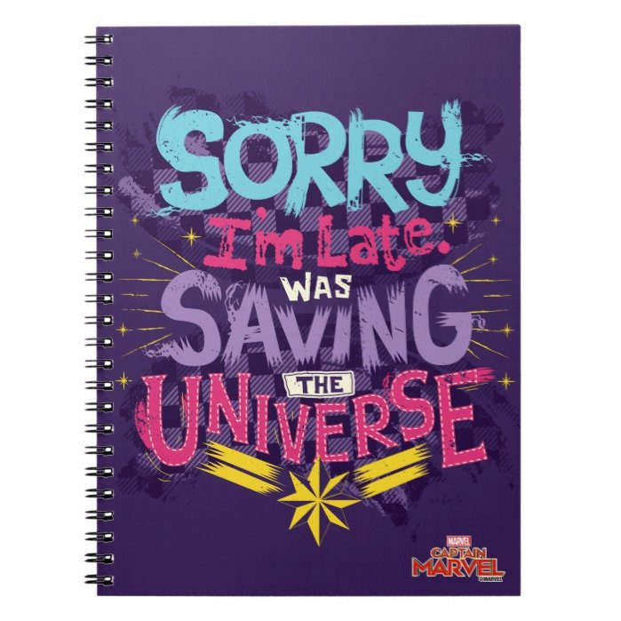 Captain Marvel | Saving The Universe Typography Notebook