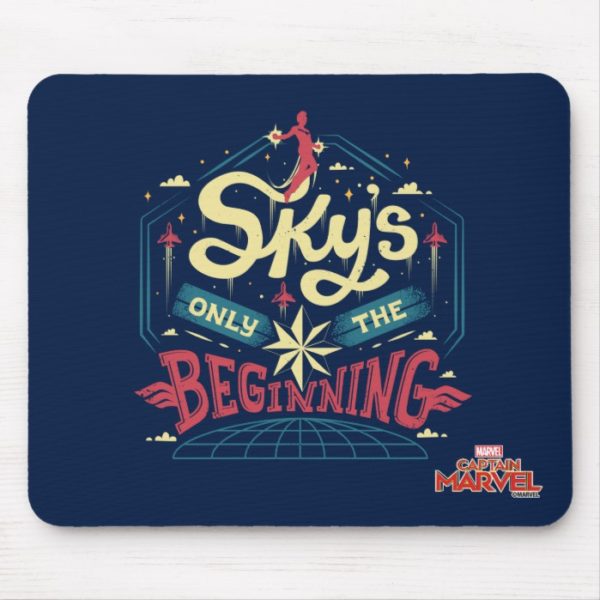 Captain Marvel | "Sky's Only The Beginning" Type Mouse Pad