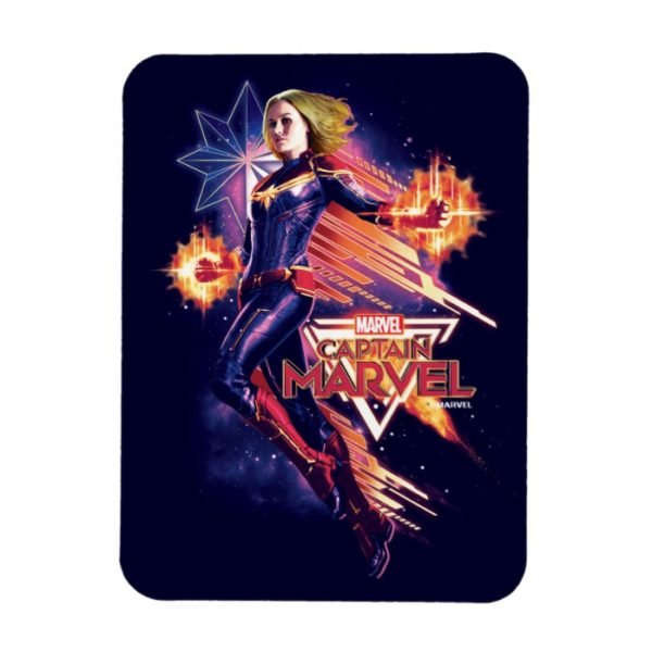 Captain Marvel | Sparkling Light Trail Graphic Magnet