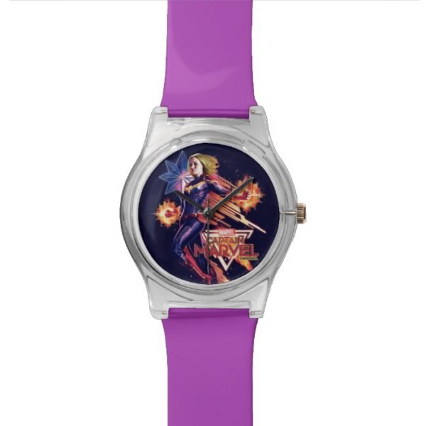 Captain Marvel | Sparkling Light Trail Graphic Watch