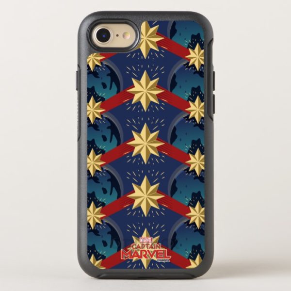 Captain Marvel | Star Logo Over Planet Pattern OtterBox iPhone Case