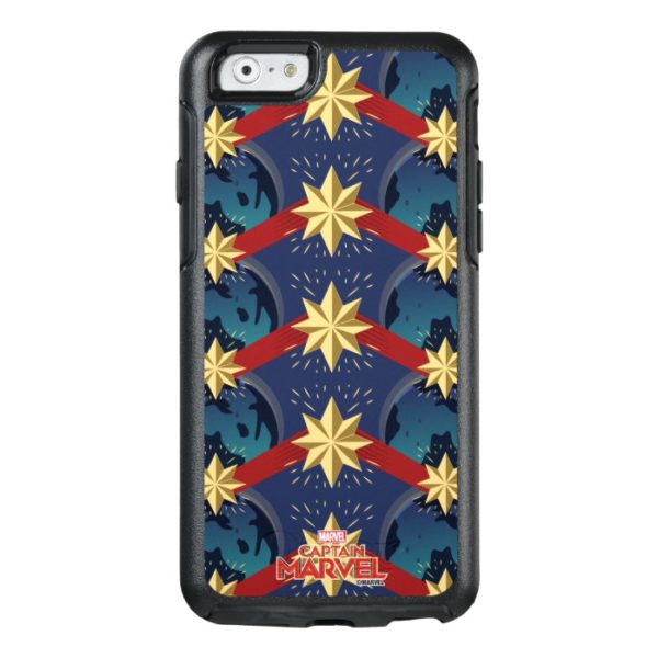 Captain Marvel | Star Logo Over Planet Pattern OtterBox iPhone Case