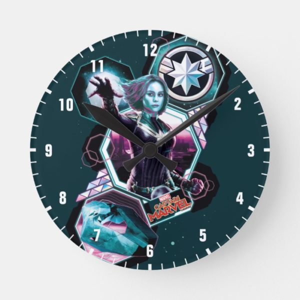 Captain Marvel | Starforce Captain Marvel Graphic Round Clock