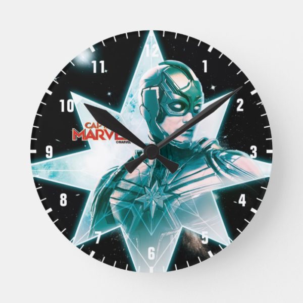 Captain Marvel | Starforce Commander Round Clock
