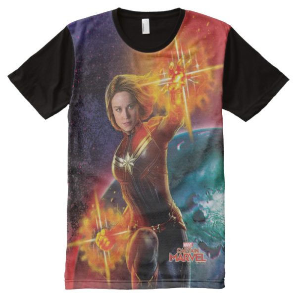 Captain Marvel | Stellar Engery Hand Raised All-Over-Print Shirt