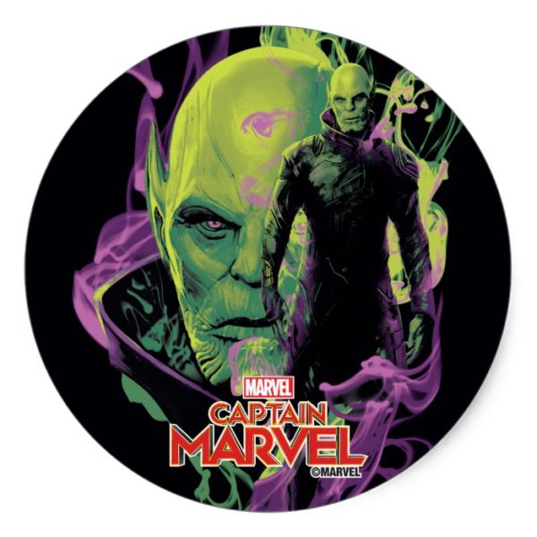 Captain Marvel | Talos Smokey Character Graphic Classic Round Sticker