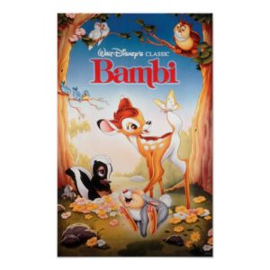 Classic Bambi Cover Art Poster