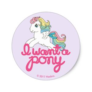 Classic My Little Pony | I Want a Pony Script Classic Round Sticker