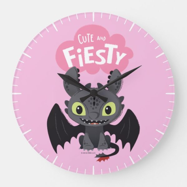 "Cute And Fiesty" Toothless Graphic Large Clock