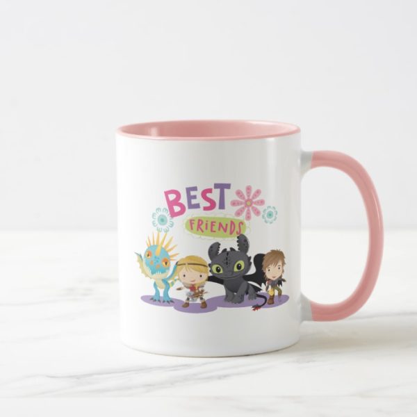 Cute "Best Friends" Hiccup & Astrid With Dragons Mug