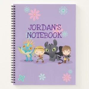 Cute "Best Friends" Hiccup & Astrid With Dragons Notebook