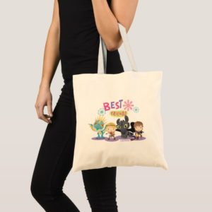 Cute "Best Friends" Hiccup & Astrid With Dragons Tote Bag