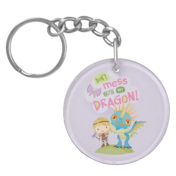 Cute "Don't Mess With My Dragon" Astrid & Stormfly Keychain