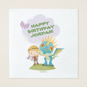 Cute "Don't Mess With My Dragon" Astrid & Stormfly Napkin