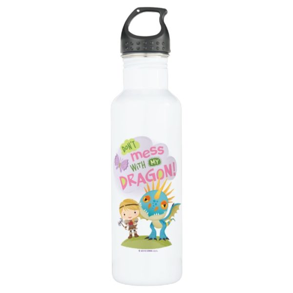 Cute "Don't Mess With My Dragon" Astrid & Stormfly Stainless Steel Water Bottle