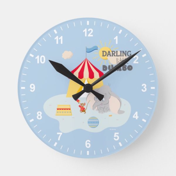 Darling Little Dumbo & Timothy Round Clock
