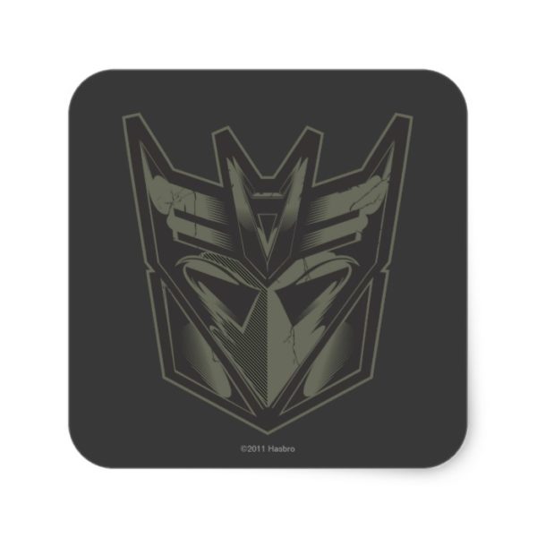 Decepticon Cracked Symbol Square Sticker