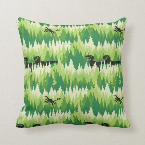 Dino Forest Pattern Throw Pillow
