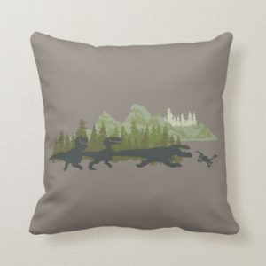 Dino Silhouettes Running Throw Pillow