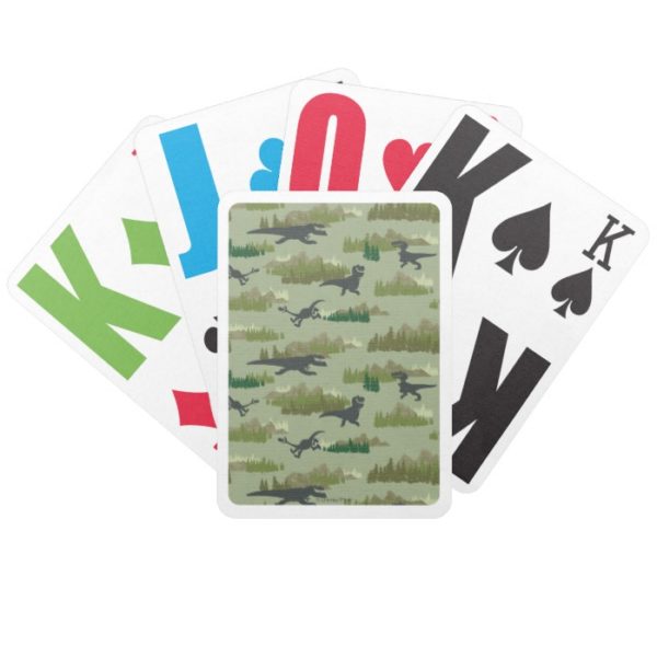 Dinosaurs Running Camo Pattern Bicycle Playing Cards