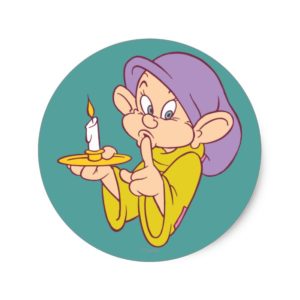 Dopey Holding a Candle Classic Round Sticker