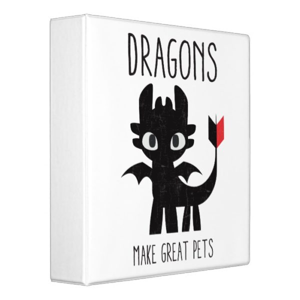 "Dragons Make Great Pets" Toothless Graphic 3 Ring Binder