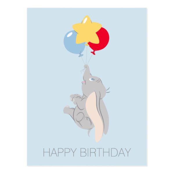 Dumbo & Colorful Balloons | Happy Birthday Postcard