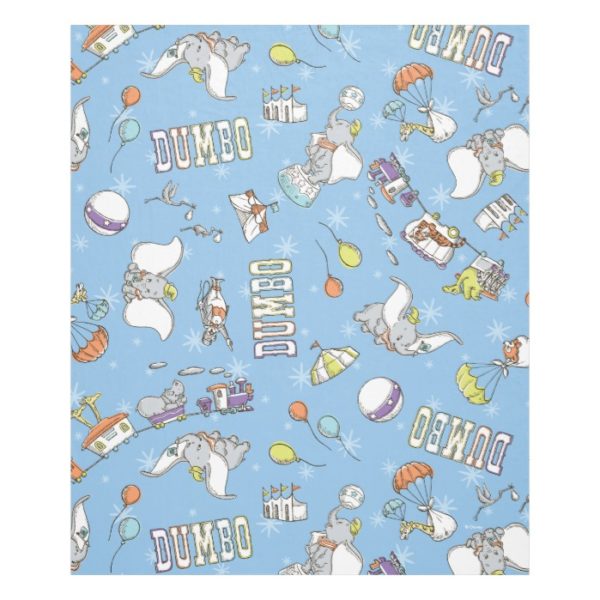 Dumbo | Fun Little Blue Pattern Fleece Blanket