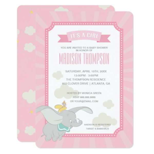 Dumbo | Girl Baby Shower Invitation
