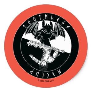 Duo Toothless & Hiccup Icon Classic Round Sticker