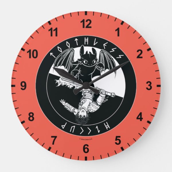 Duo Toothless & Hiccup Icon Large Clock