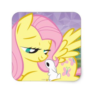 Fluttershy and Angel Square Sticker