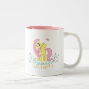 Fluttershy  with Flowers Two-Tone Coffee Mug
