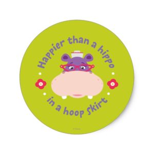 Hallie -Happier Than a Hippo in a Hoop Skirt Classic Round Sticker