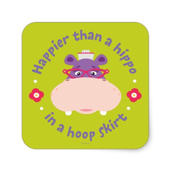 Hallie -Happier Than a Hippo in a Hoop Skirt Square Sticker