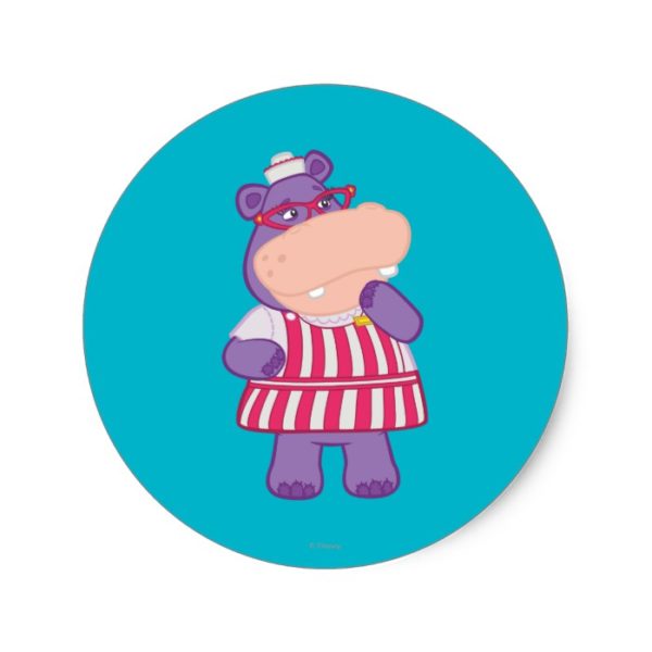 Hallie the Happy Hippo Classic Round Sticker