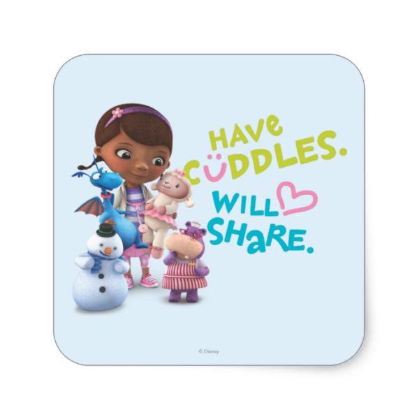 Have Cuddles Will Share Square Sticker