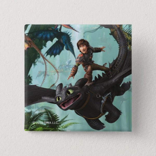Hiccup Riding Toothless "Dragon Rider" Scene Button