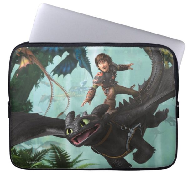 Hiccup Riding Toothless "Dragon Rider" Scene Computer Sleeve