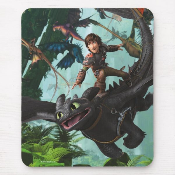 Hiccup Riding Toothless "Dragon Rider" Scene Mouse Pad