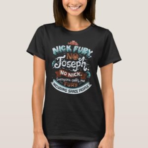 Captain Marvel | Nick Fury Typography T-Shirt