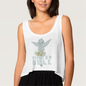 Tinker Bell Sketch With Jewel Flowers Tank Top