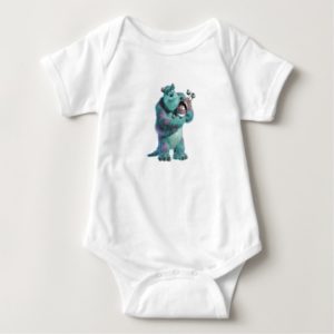 Monsters Inc Sulley holding Boo in costume in arms Baby Bodysuit