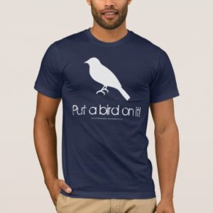 Put a bird on it! Navy Blue Basic American T-Shirt