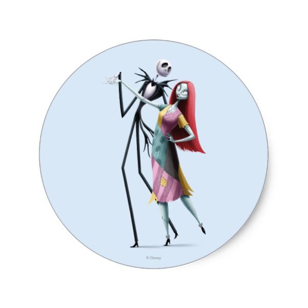 Jack and Sally Dancing Classic Round Sticker
