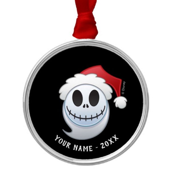 Jack Skellington Santa Emoji Metal Ornament