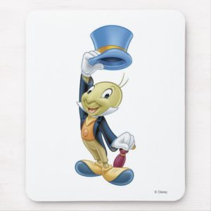 Jiminy Cricket Lifting His Hat Disney Mouse Pad