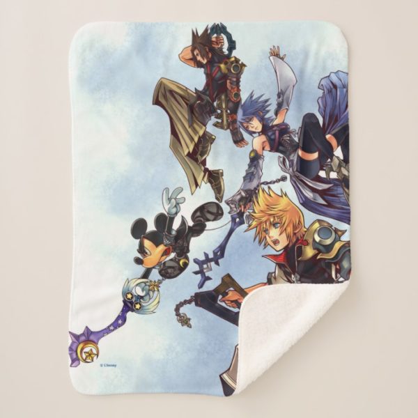 Kingdom Hearts: Birth by Sleep | Main Cast Box Art Sherpa Blanket