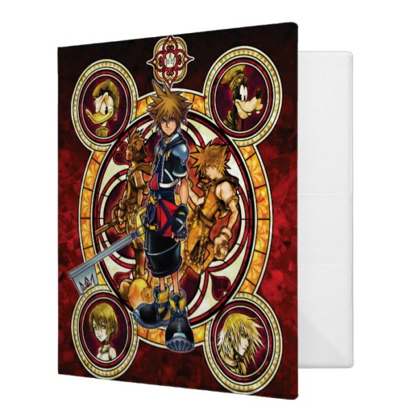 Kingdom Hearts II | Gold Stained Glass Key Art 3 Ring Binder