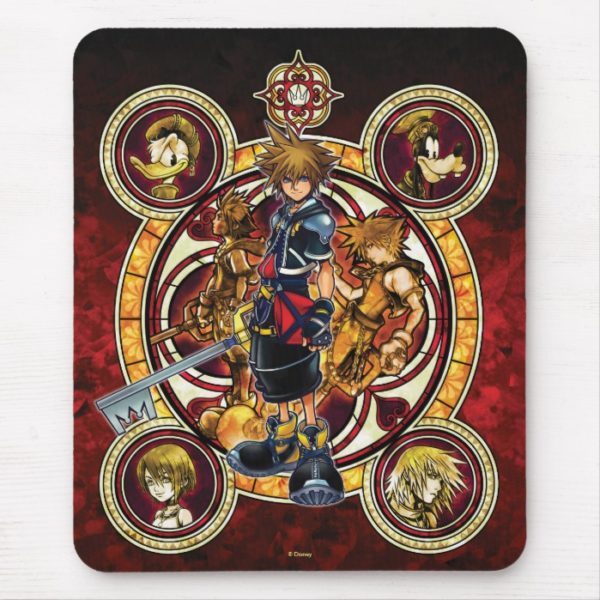 Kingdom Hearts II | Gold Stained Glass Key Art Mouse Pad